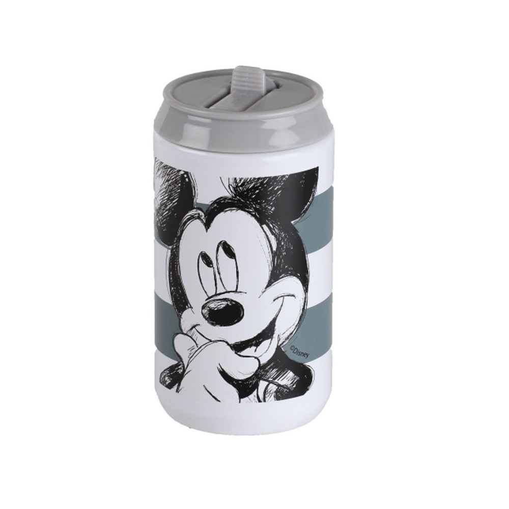 Frühstückbox Mickey streifen grau 14,5 x 13 cm DISNEY